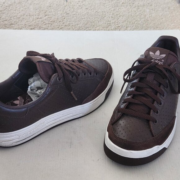 VINTAGE Chocolate Brown Rod Laver Adidas Size 7.5 - Picture 1 of 9
